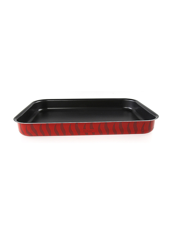 Tefal 41cm Specialist Rectangular Oven Tray, 41x29cm, Red