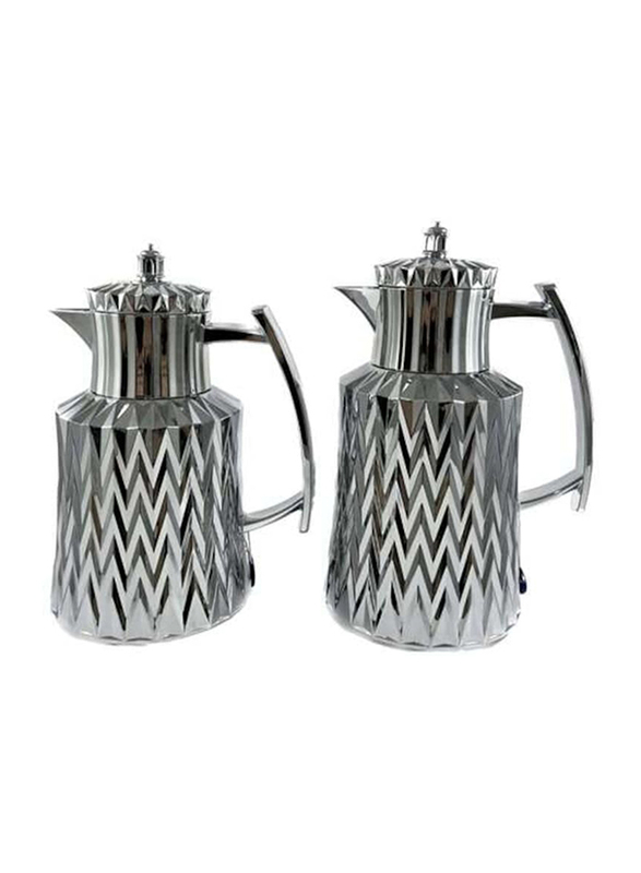 Home Maker 2-Piece QDP Flask with 0.7L & 1.0L Capacity, Silver