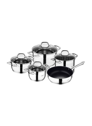 Bergner 9-Piece Gourmet Cookware Set, Silver/Black