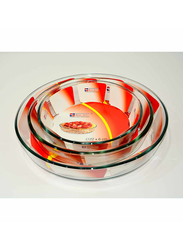 Home Maker 3-Piece Round Turkey Glass Bakeware Dish Set, Clear