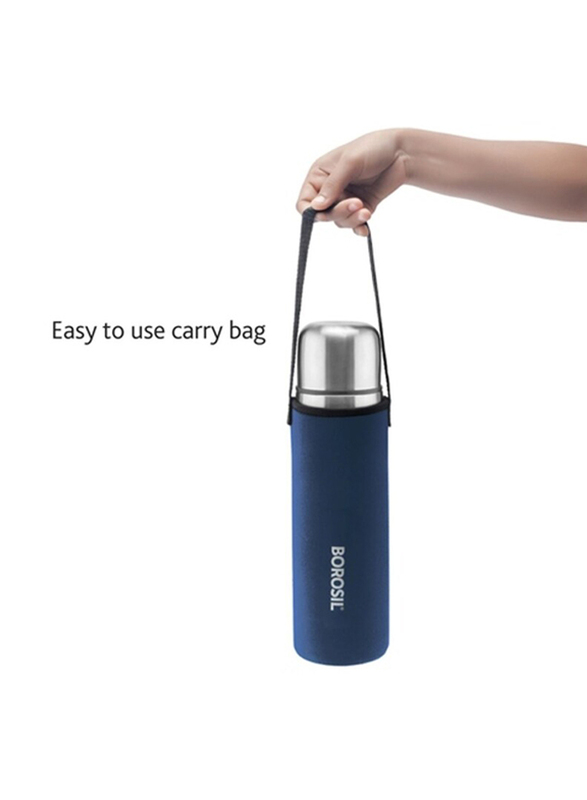 Borosil 1 Ltr Hydra Vacuum Insulated Thermo Flask, Blue