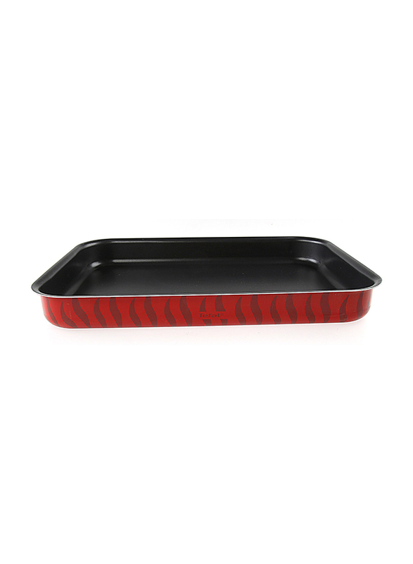 Tefal 29cm Specialist Rectangular Oven Tray, 29x22cm, Red