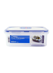 Lock & Lock Classic Rectangular Food Container, 850ml, Clear/Blue