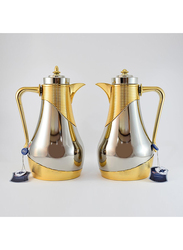 Home Maker 1 Ltr 2-Piece Vacuum Flask Set, RL-NG, Silver/Gold