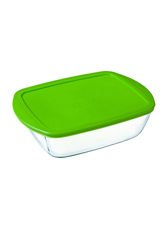 Pyrex Rectangular Dish Container With Plastic Lid, 400ml, Clear