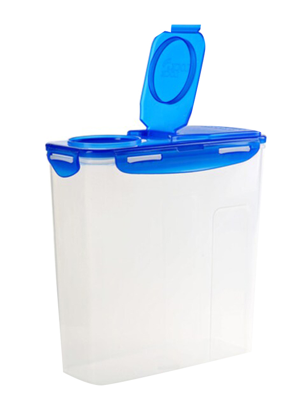 Lock & Lock Cereal Dispenser, 3.9 Liter, Clear/Blue