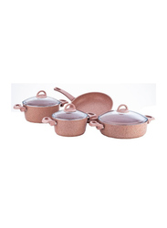 Home Maker Granite Cookware Set, 7 Pieces, Pink