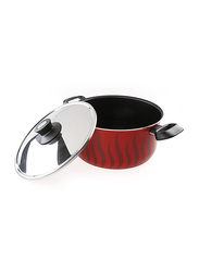 Tefal 28cm Tempo Flame Casserole With Lid, Red