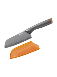 Tefal 12cm Fresh Kitchen Santoku Knife, Grey/Orange