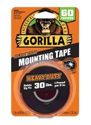 Gorilla 60-inch Heavy Duty Mounting Tape, Black