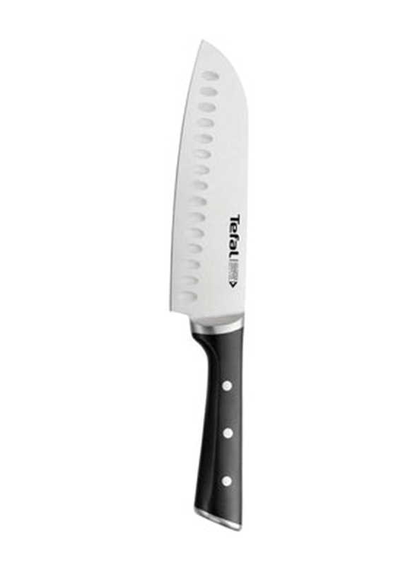 Tefal 18cm Ingenio Ice Force Santoku Knife, K2320614, Black/Silver