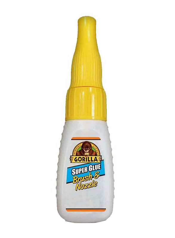 Gorilla Brush And Nozzle Super Glue, 10g, White