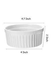 Star Cook 8-Piece Baking and Cooking Ramekin Bowls Custard Cups and Souffle Small Instant Table Trays Set, White