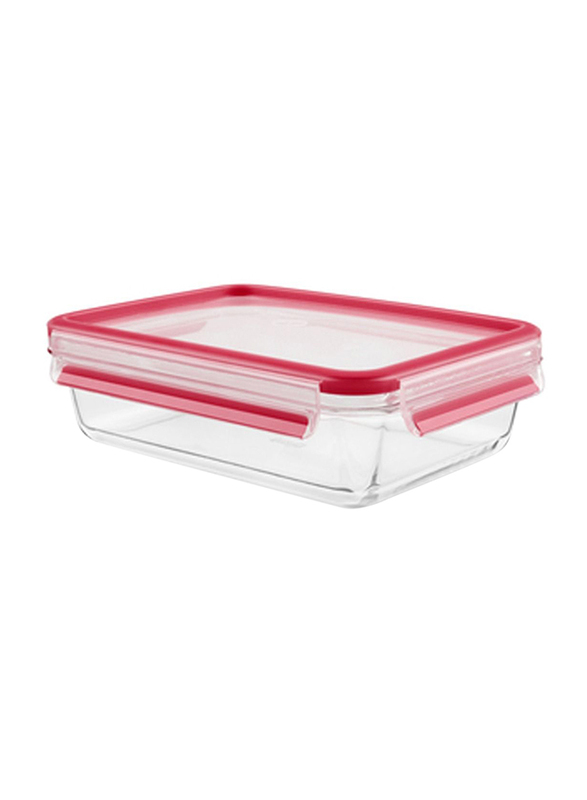 Tefal Master seal Rectangular Food Container, 1.3 Liters, Red