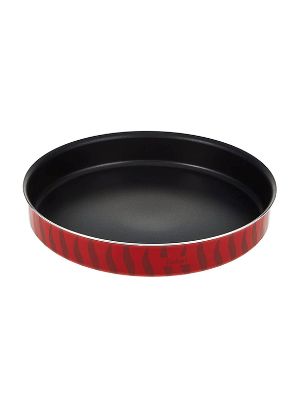 Tefal 30cm Tempo Flame Round Kebbe Oven Dish, Red/Black