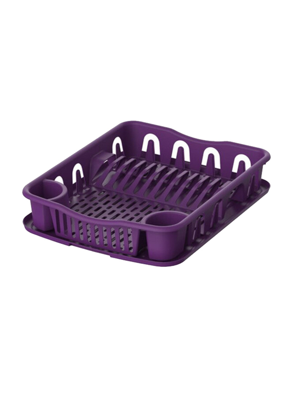 Cosmoplast Dish Drainer With Tray Large, Purple