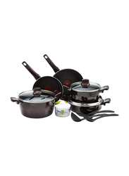 Tefal 12-Piece G6 Resist Intense Aluminium Cooking Set, Burgundy