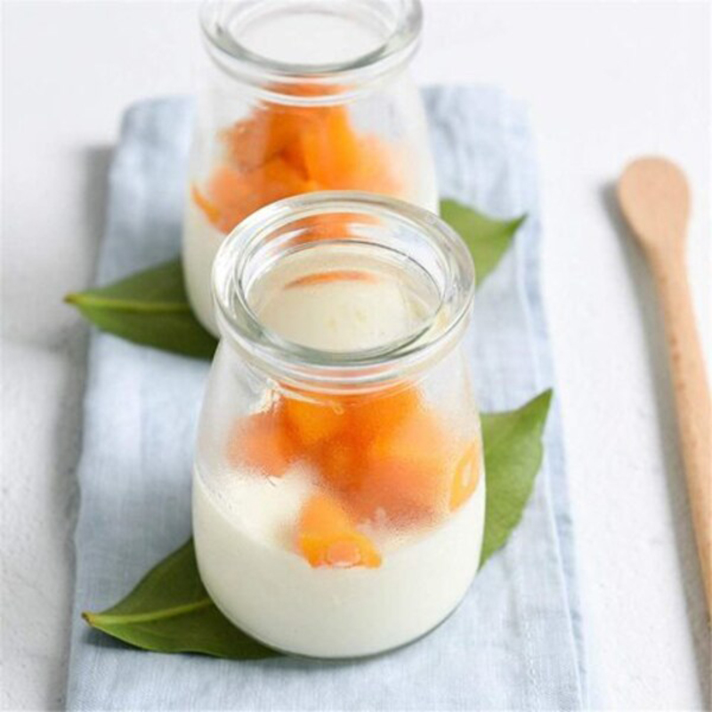 Danmu Glass Pudding Jars with Plastic Cap, 4 x 100ml, Clear