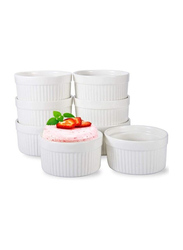 Star Cook 8-Piece Ramekin Bowls Custard Cups and Souffle Small Instant Table Tray, White