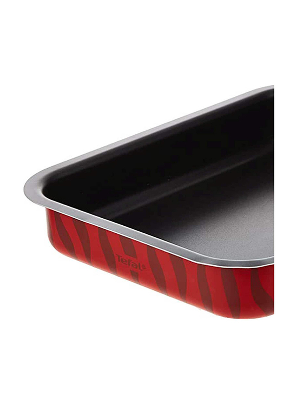 Tefal Tempo Flame Rectangular Oven Dish, 45 x 31cm, Red/Black