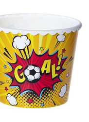 Herevin 2.3 Ltr Round Goal Printed Reusable Popcorn And Chips Bowl, Multicolour