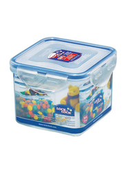 Lock & Lock Classic Plastic Square Food Container, 680ml, Clear/Blue