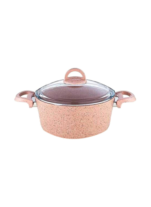 Home Maker 30cm Granite Round Casserole, Pink