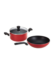 Tefal 12-Piece Super Cook Aluminium Non-Stick Cooking Set, Red