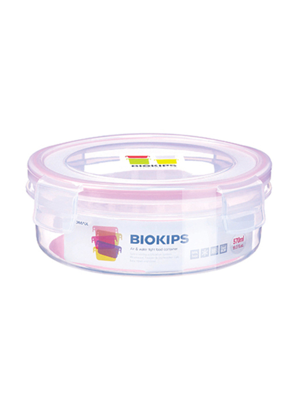 Komax Biokips Round Food Container, 570ml, Clear