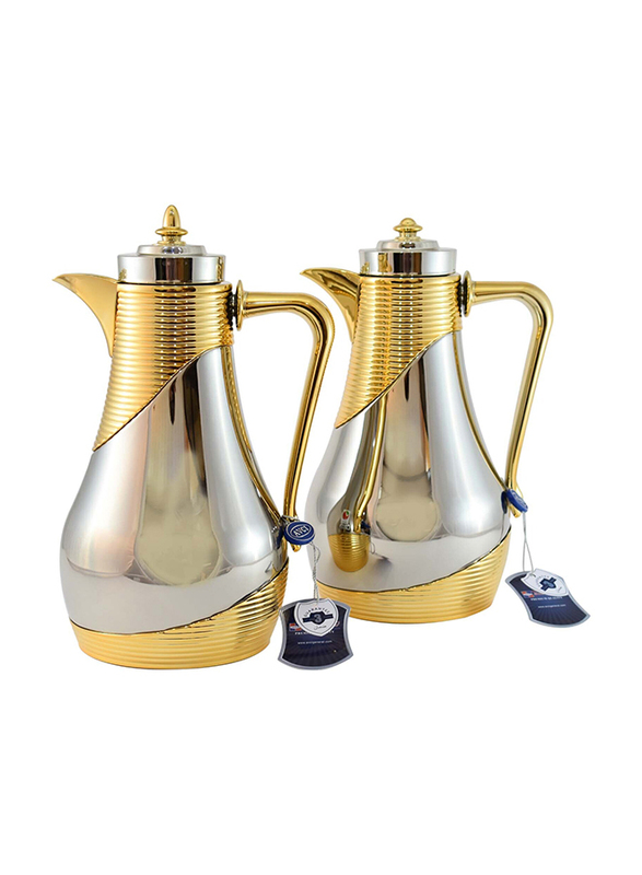 Home Maker 1 Ltr 2-Piece Vacuum Flask Set, RL-NG, Silver/Gold