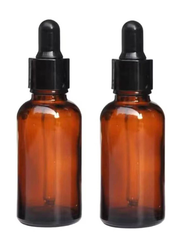 Star Cook 30ml 2-Piece Amber Glass Dropper Bottles, Brown