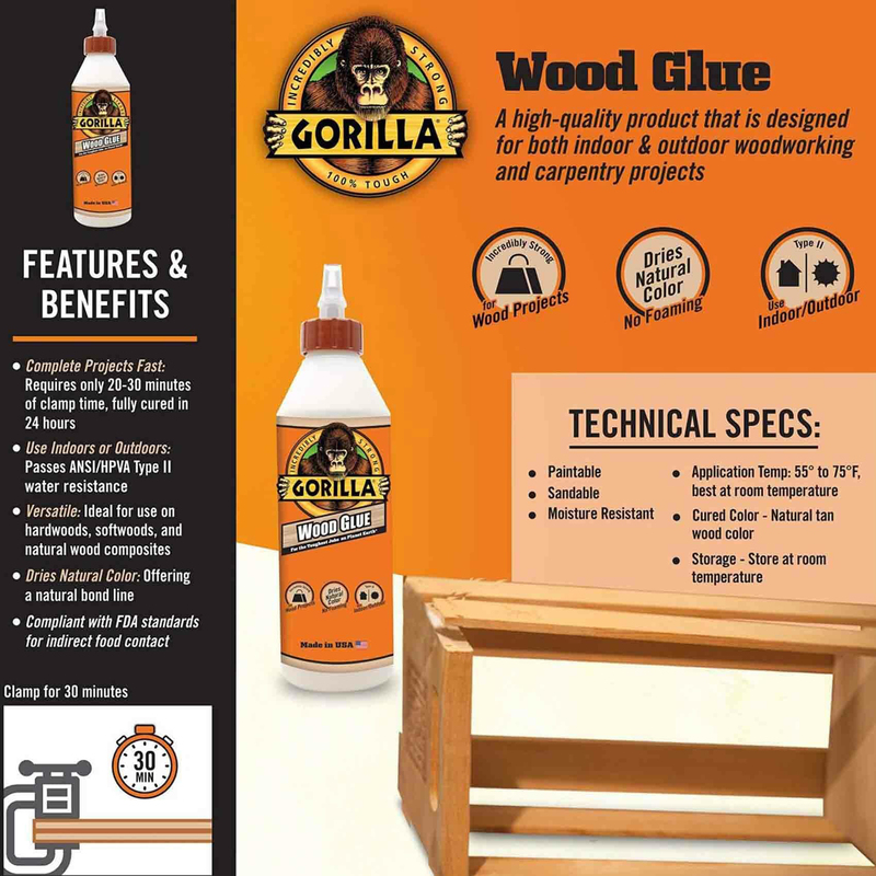 Gorilla Wood Glue, 532ml, White