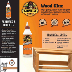 Gorilla Wood Glue, 532ml, White