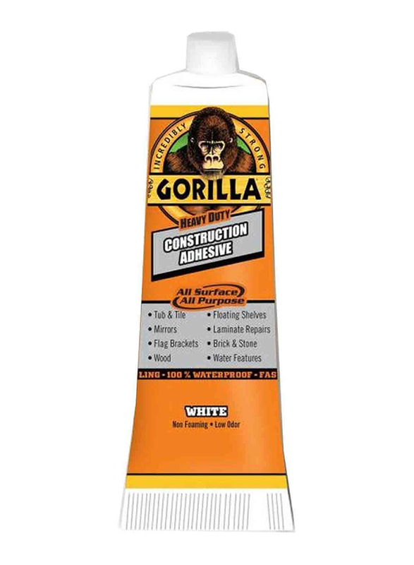 Gorilla Heavy Duty Construction Adhesive Tube, 70g, White