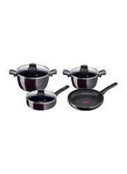 Tefal 7-Piece G6 Resist Intense Cooking Set, Burgundy