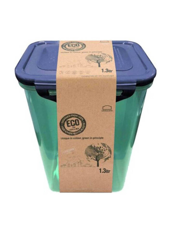 Lock & Lock Eco Rectangular Food Container, 1.3 Liters, Green