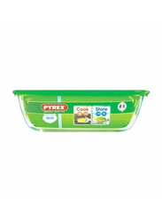Pyrex 350ml Cook and Store Square Dish with Lid, Green