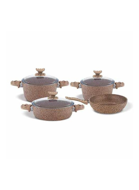 Home Maker Granite Cookware Set, 7 Pieces, Light Brown