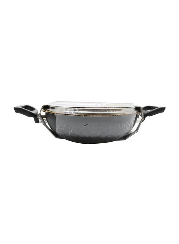 Tefal 24cm Delicia Non-Stick Aluminium Kadai Cooking Pot with Lid, Black