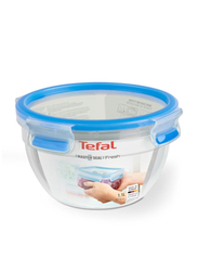 Tefal Master seal Fresh Round Food Storage Container, 1.1 Liters, Clear/Blue