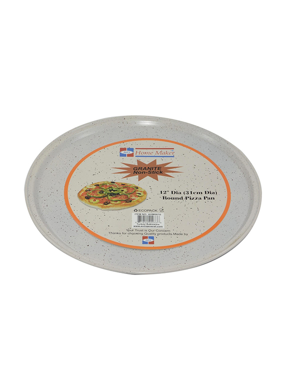 Home Maker 31cm Non-Stick Round Pizza Pan, Beige