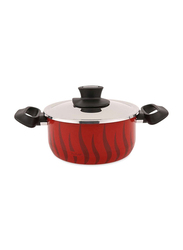Tefal 28cm Tempo Flame Casserole With Lid, Red