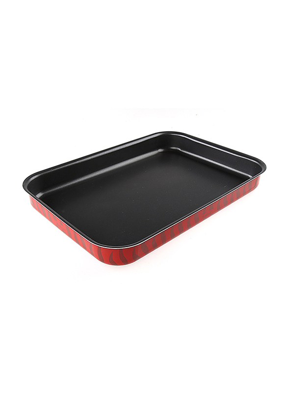 Tefal 41cm Specialist Rectangular Oven Tray, 41x29cm, Red