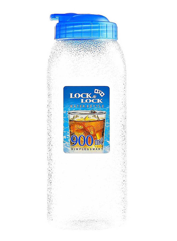 Lock & Lock 900ml Plastic Water Bottle, Clear/Blue