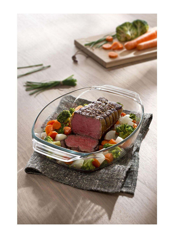 Pyrex 2Ltr Optimum Glass Oval Roaster, Clear