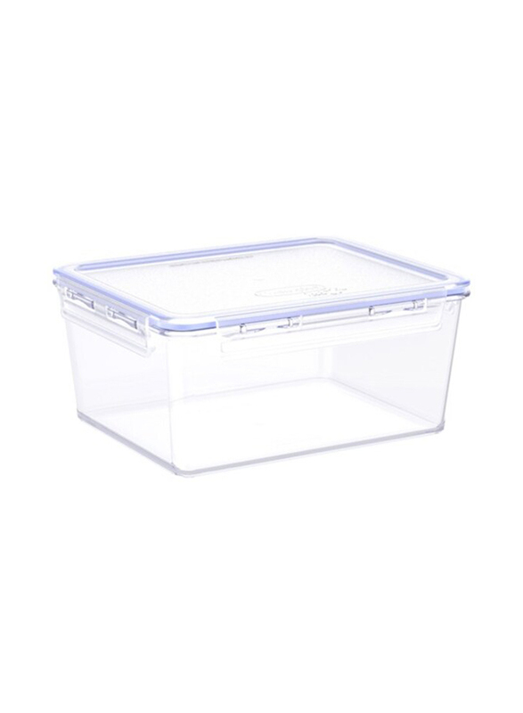 Cosmoplast Lock2Go Food Storage Container with Lid, 1.2 Liters, Clear/Purple