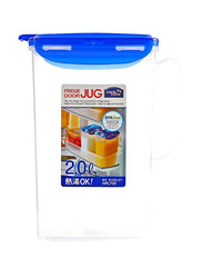 Lock & Lock 2Ltr Plastic Fridge Door Jug, Clear/Blue