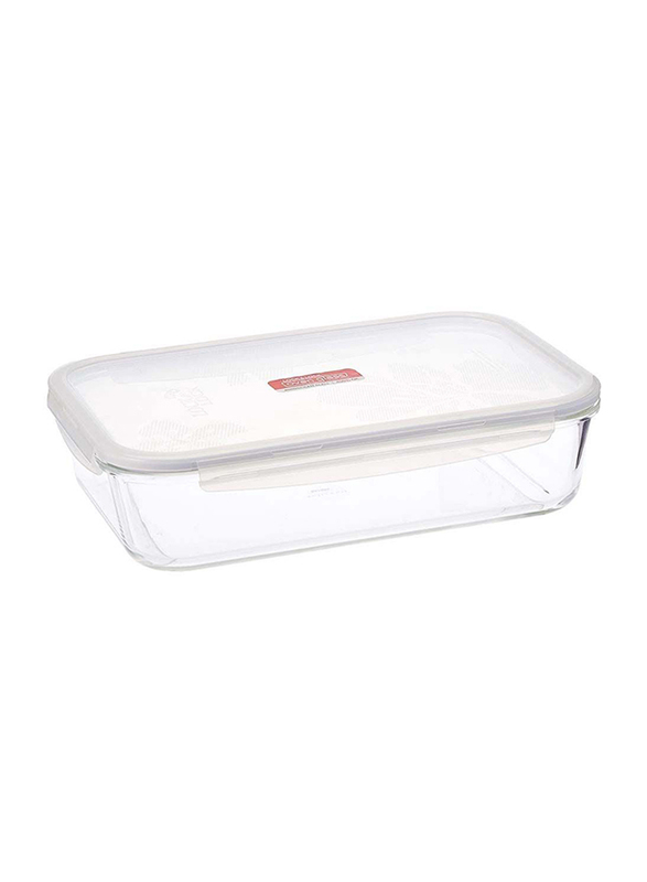 Lock & Lock Oven Glass Rectangular Food Container, 3.6 Liters, Clear