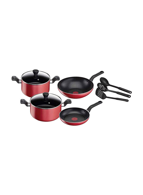 

Tefal 9-Piece Non-Stick Cookware Set, Red