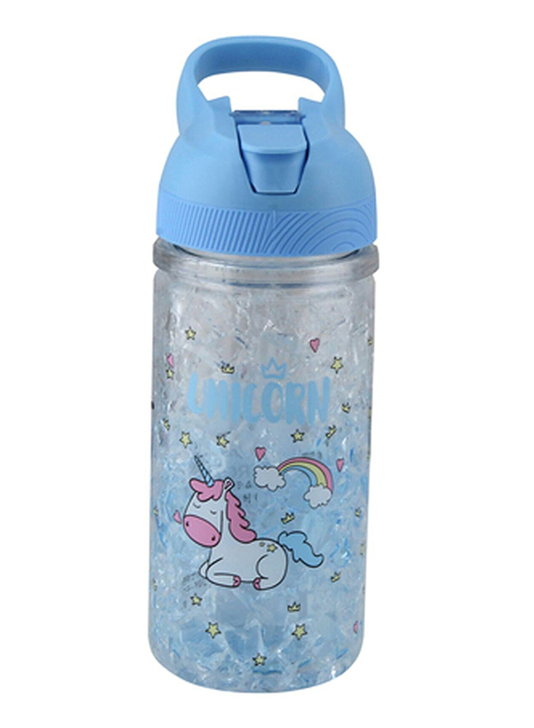 Herevin 400ml Unicorn Printed Drinking Water Bottle, Blue